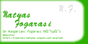 matyas fogarasi business card